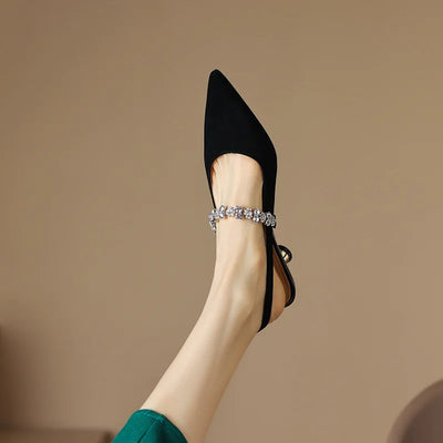 Signe | Crystal Strap Slingback Heels