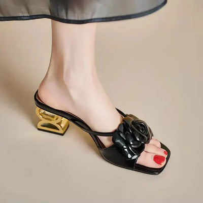 Fiona | Elegant Rose Heel Sandals