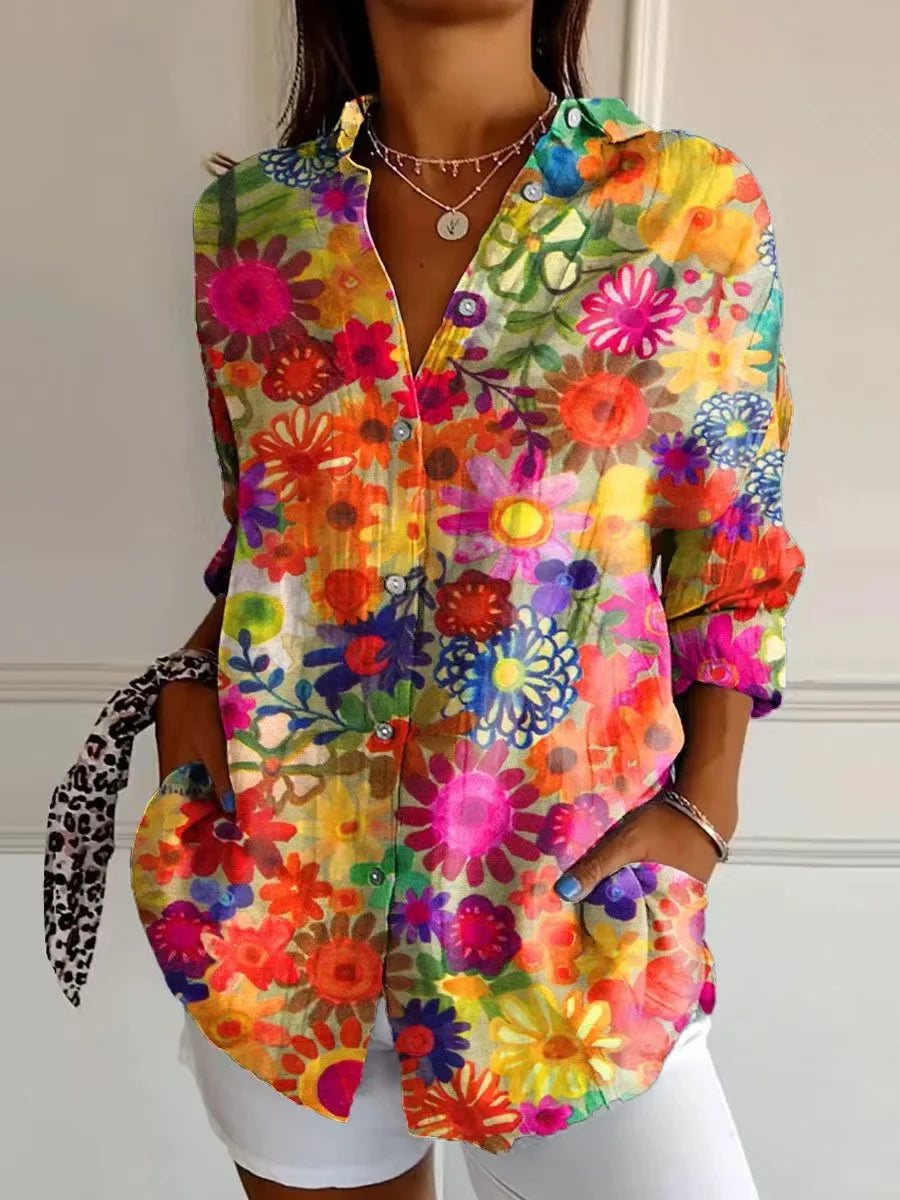 Jemma | Vibrant Floral Button-Down Shirt