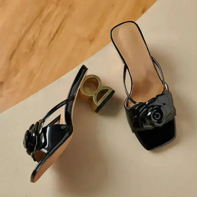 Fiona | Elegant Rose Heel Sandals