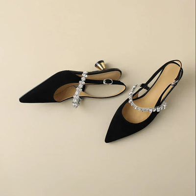 Signe | Crystal Strap Slingback Heels