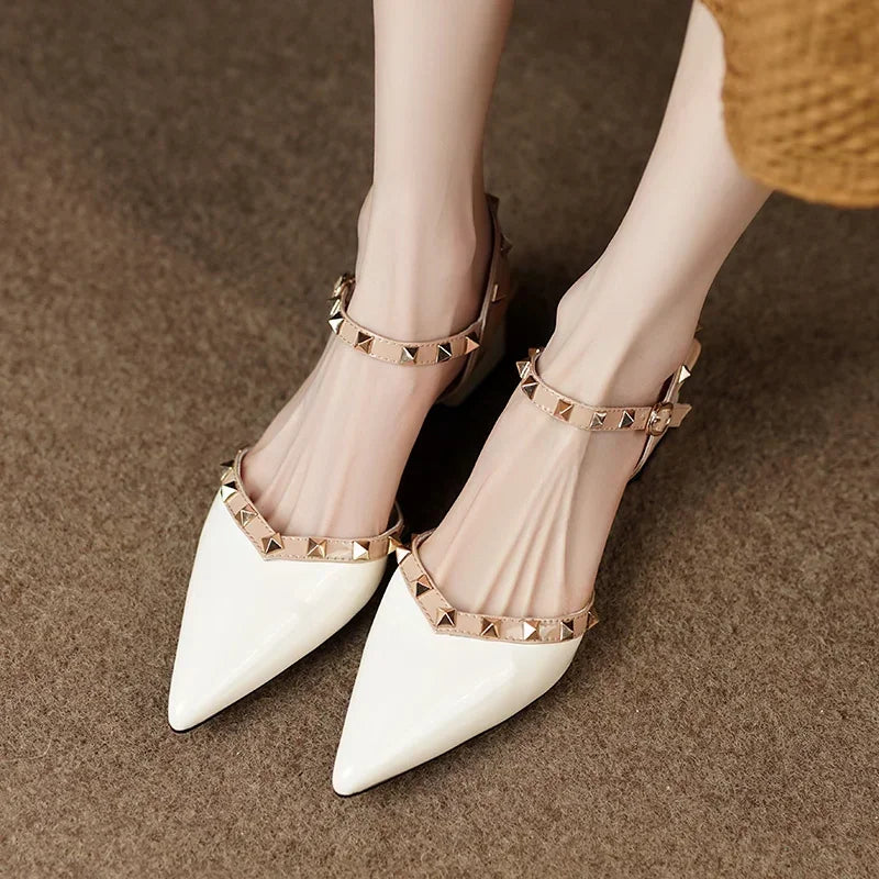Fie | Studded Elegance Block Heels