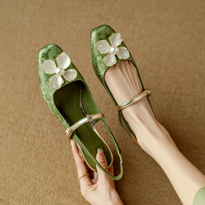 Florina | Pearl Blossom Slingback Heels