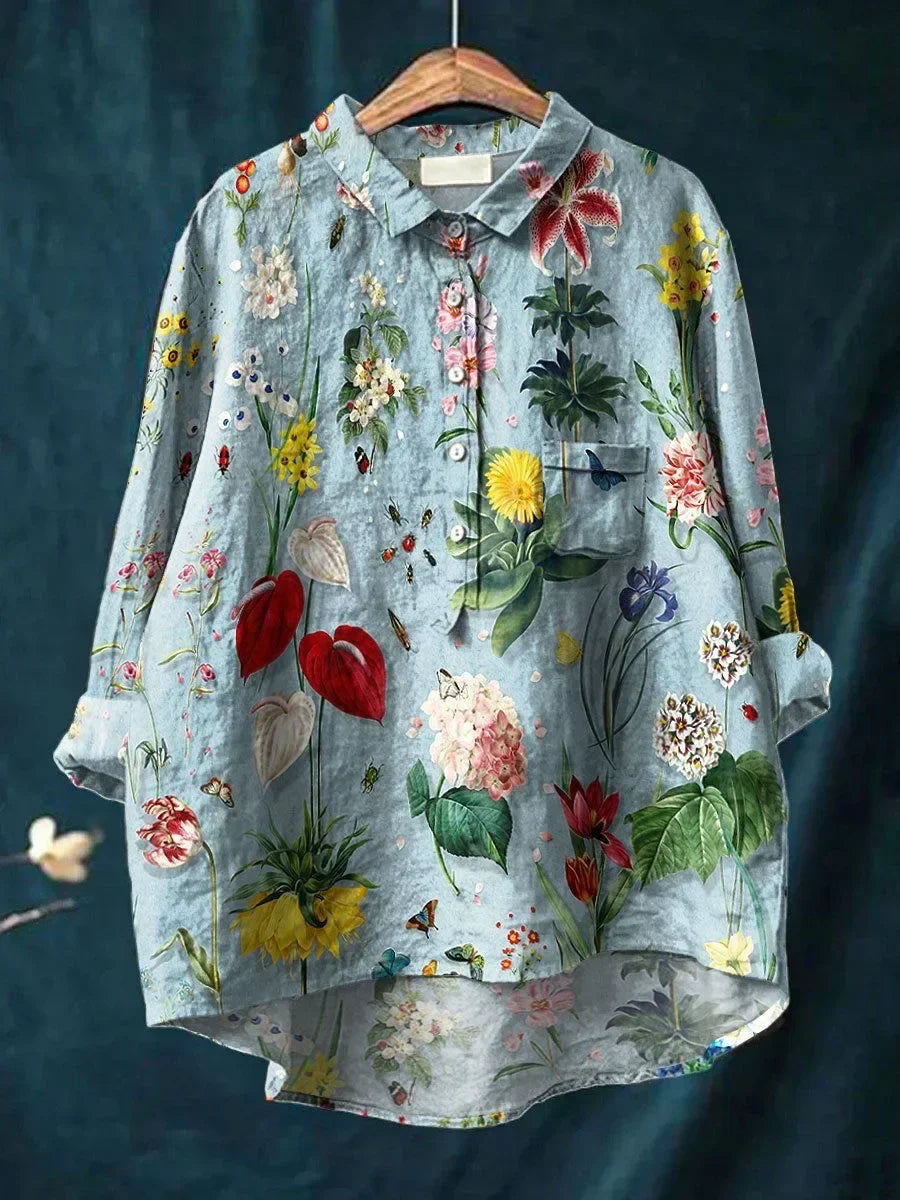 Lotte | Elegant Skjorte med Blomstermønster