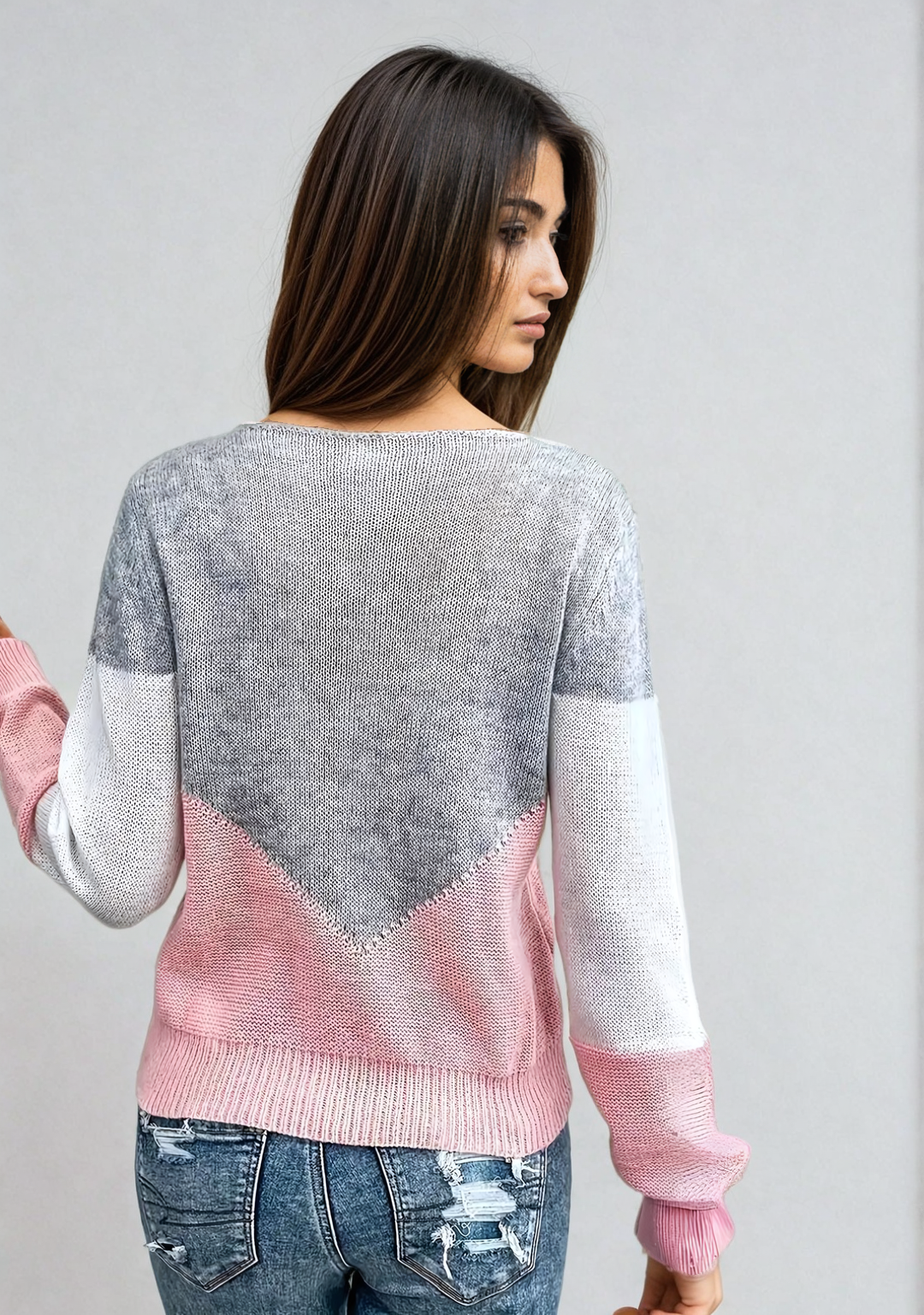 Sandara | Color-Block Knit Sweater