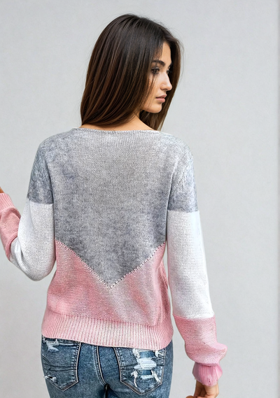 Sandara | Color-Block Knit Sweater