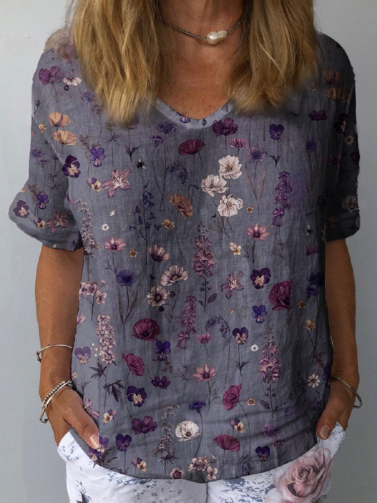 Marianne | Lavender Floral Print Blouse