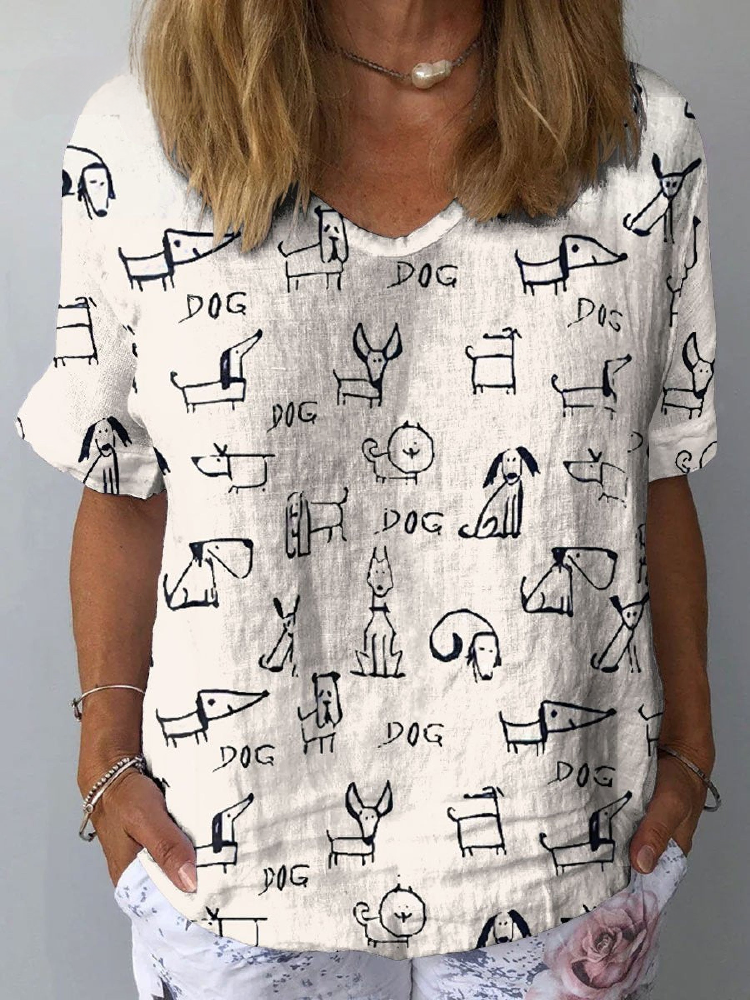 Mandy | Dog Print Blouse