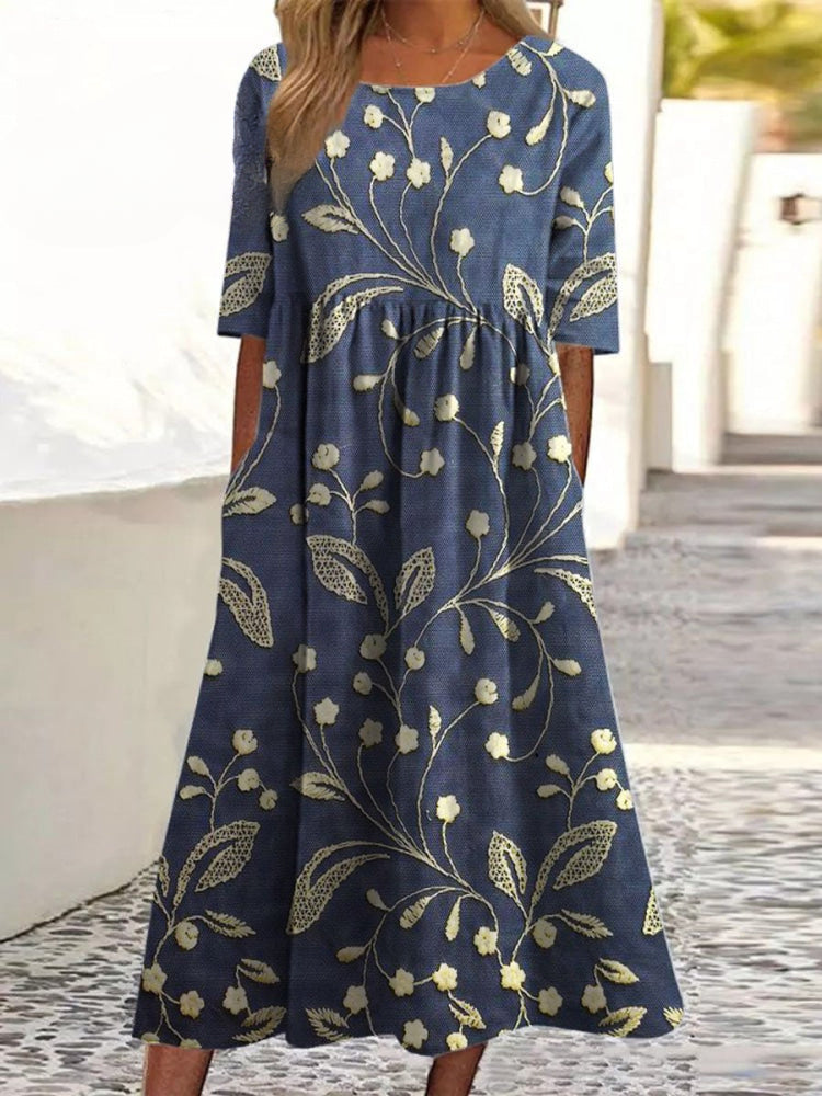 Amara | Floral Embroidery Dress
