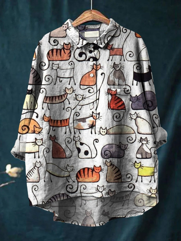 Franziska | Whimsical Cats Blouse
