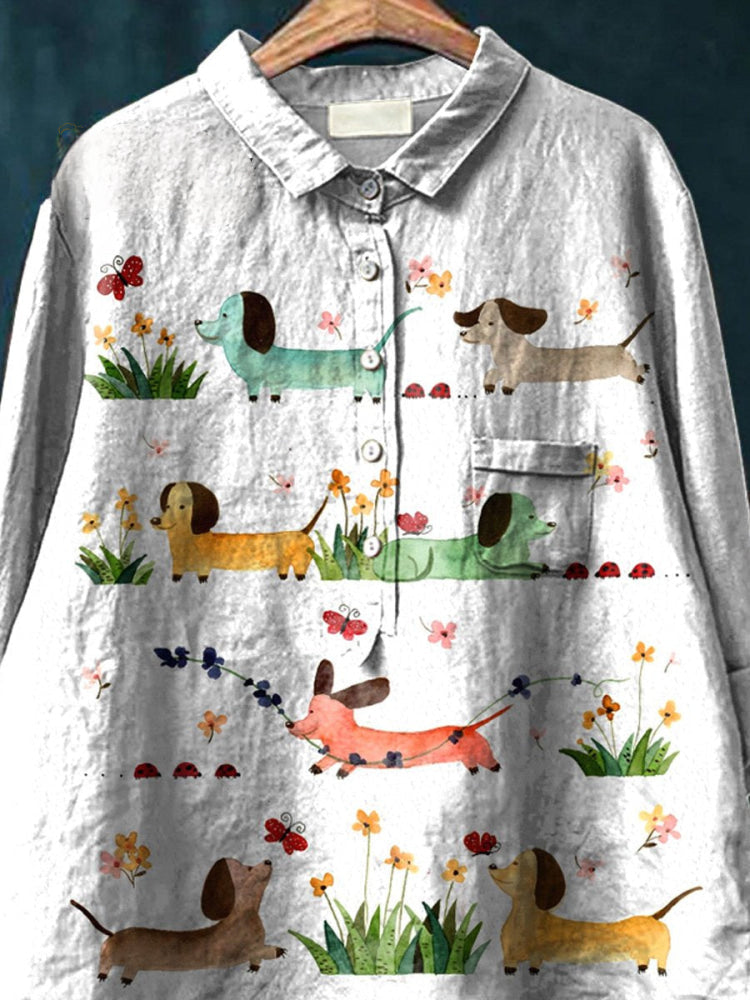 Fiora | Dachshund Garden Blouse