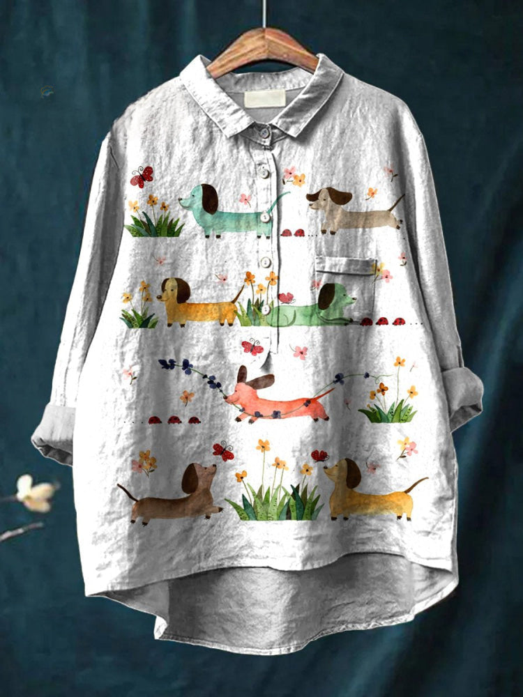 Fiora | Dachshund Garden Blouse