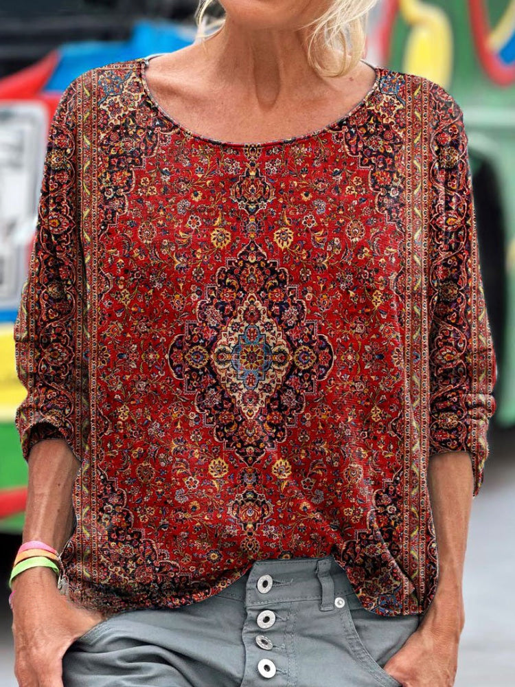 Elvira | Crimson Tapestry Blouse