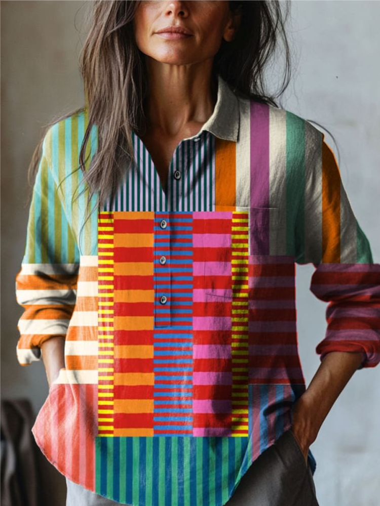 Lina | Colorful Striped Shirt