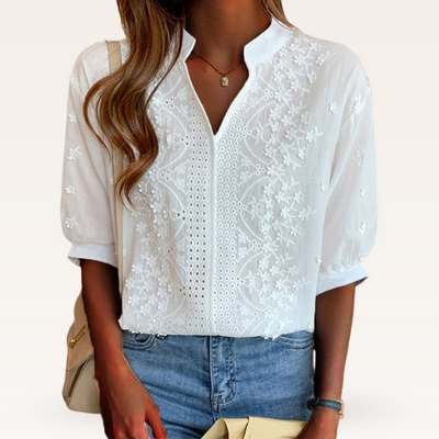 Fanny | Embroidered White Blouse