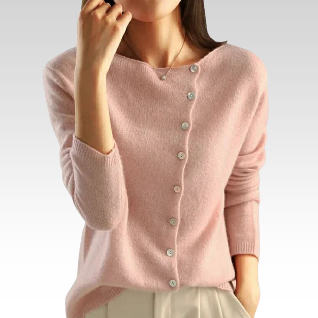 Bria | Asymmetric Button Sweater