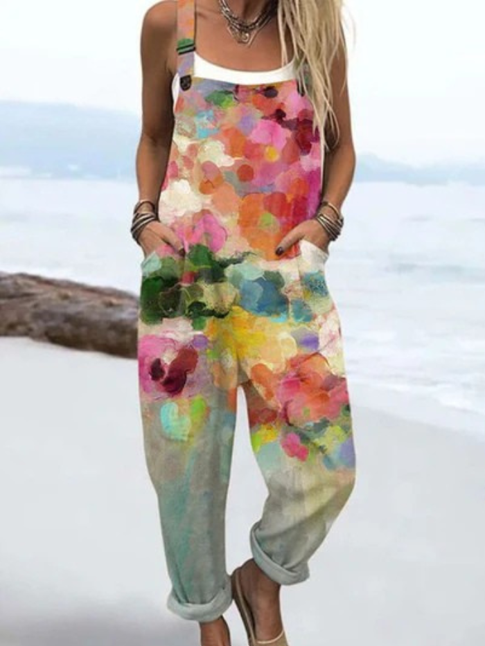 Ariana | Colorful Abstract Floral Jumpsuit