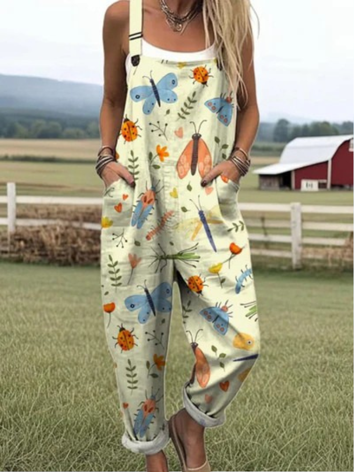 Willow | Bug and Butterfly Print Jumpsuit