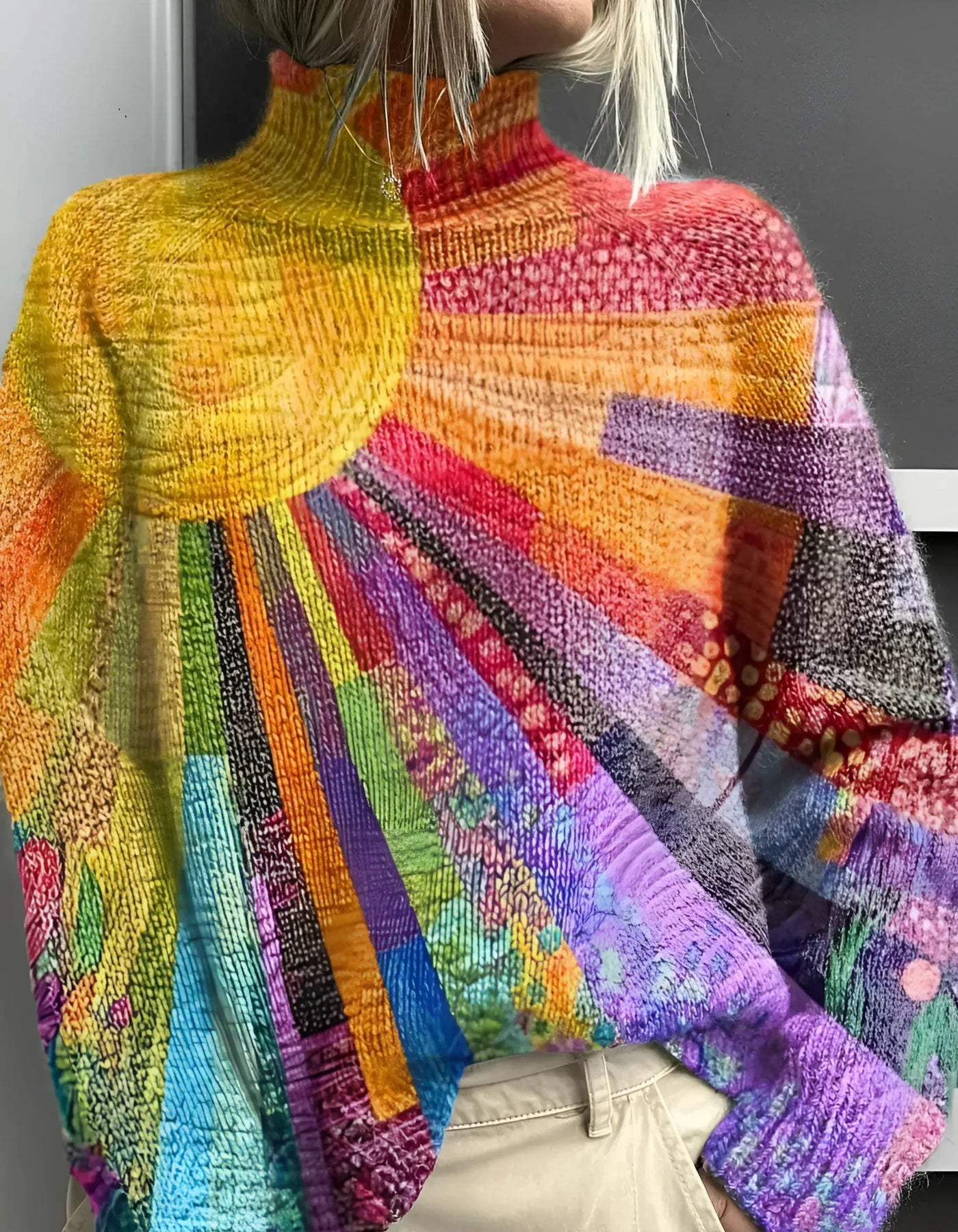 Andrea | Colorful Abstract Knit Sweater