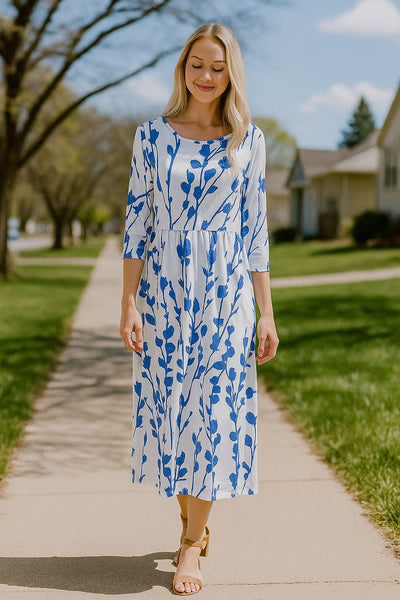Frederikke | Blue Blossom Dress