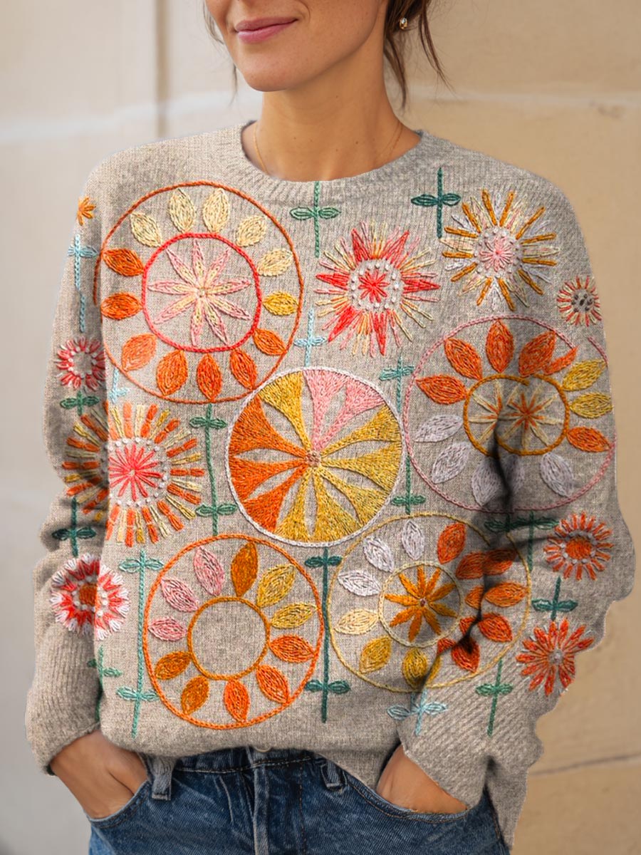 Bethany | Floral Embroidered Sweater