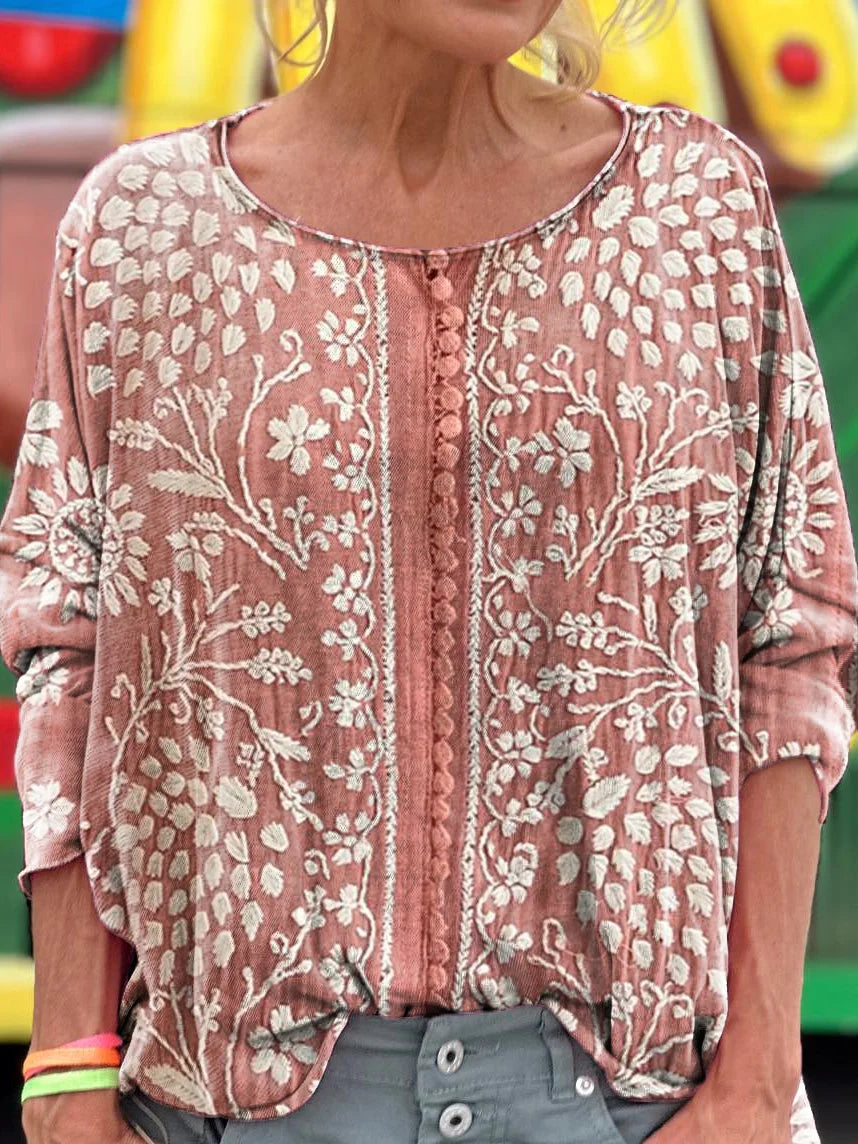 Maribel | Vintage Rose Boho Blouse