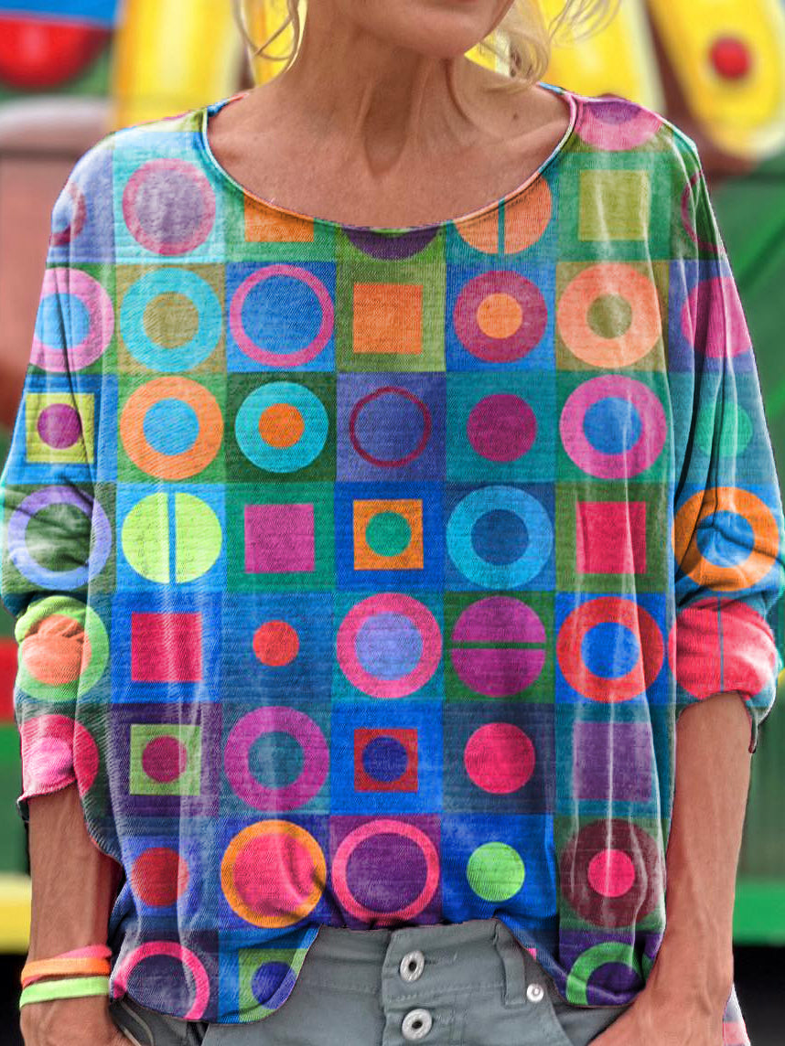 Noemi | Retro Geometric Blouse