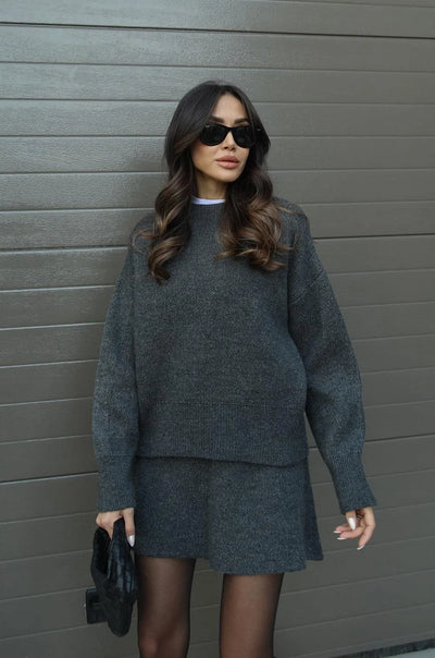 Halle | Knit Sweater & Skirt Set
