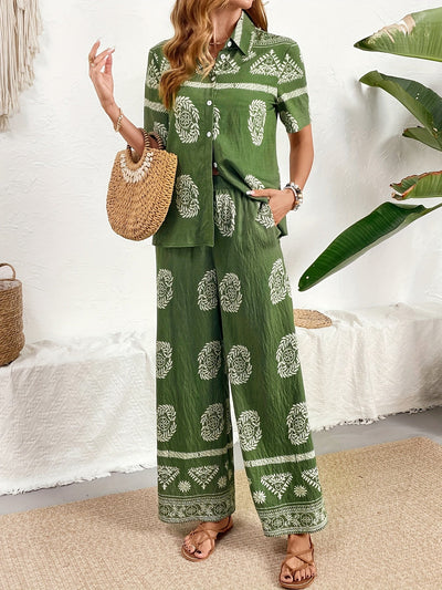 Isabella | Boho Green Two-Piece Set