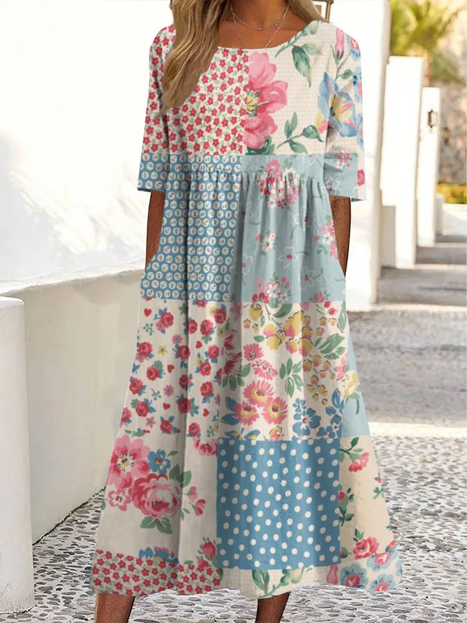 Elsa | Patchwork Floral Breeze Dress
