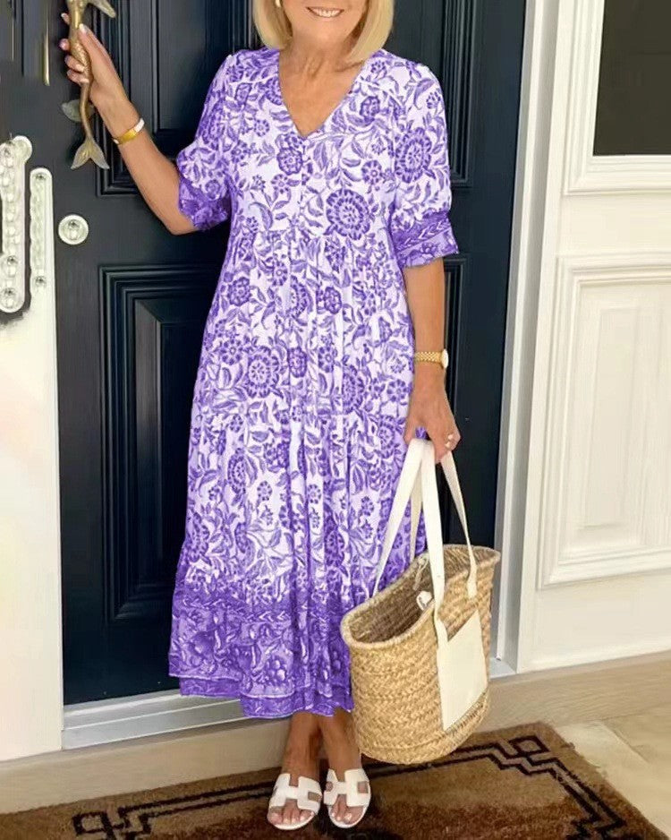 Florence | Elegant Floral Midi Dress