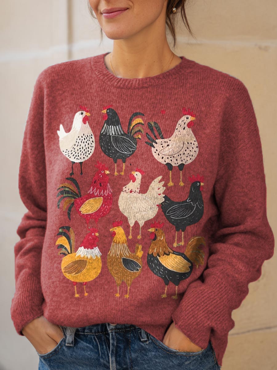 Brooke | Chicken Embroidered Sweater