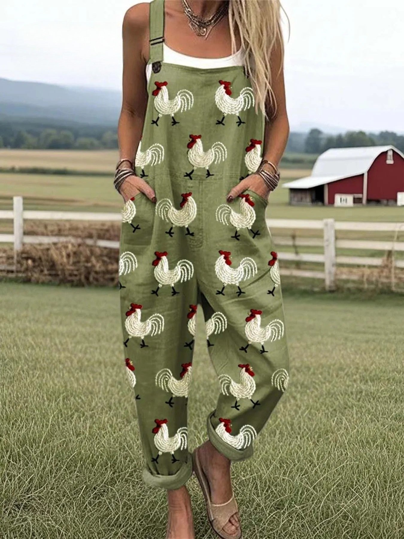 Rosie | Rooster Print Jumpsuit