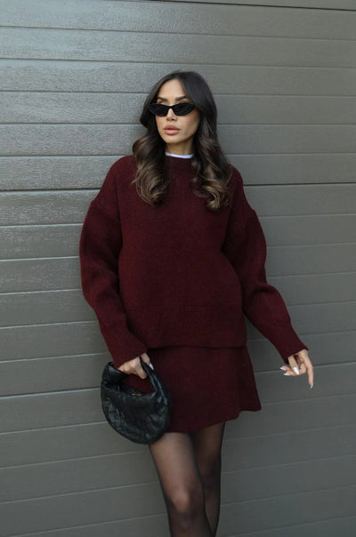 Halle | Knit Sweater & Skirt Set