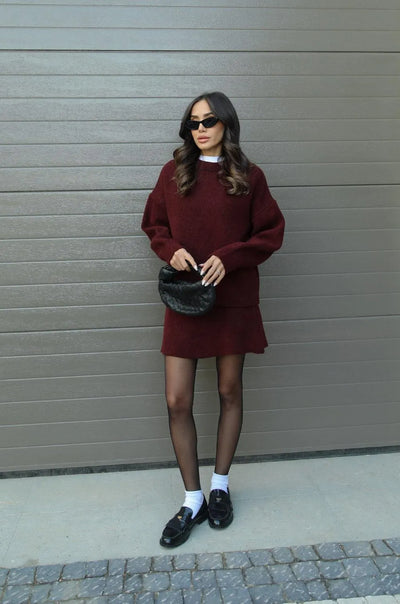 Halle | Knit Sweater & Skirt Set