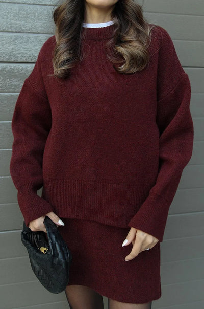 Halle | Knit Sweater & Skirt Set