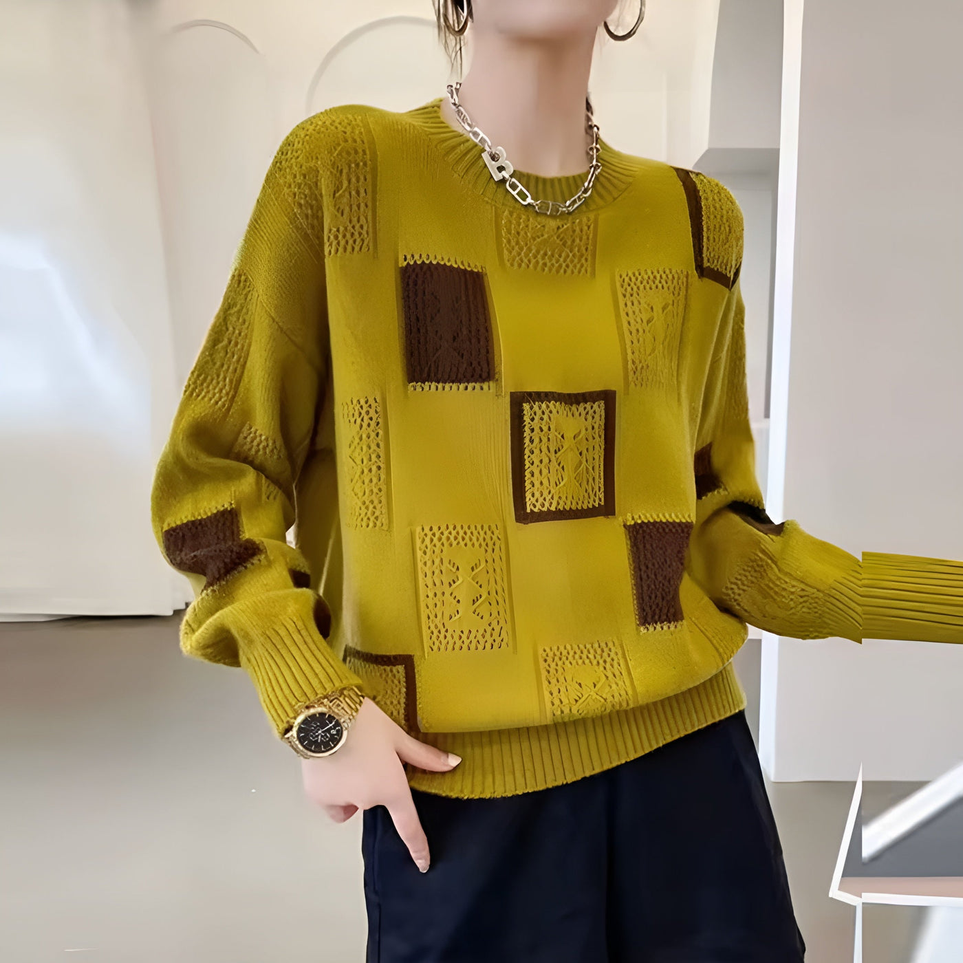 Cassidy | Geometric Knit Sweater