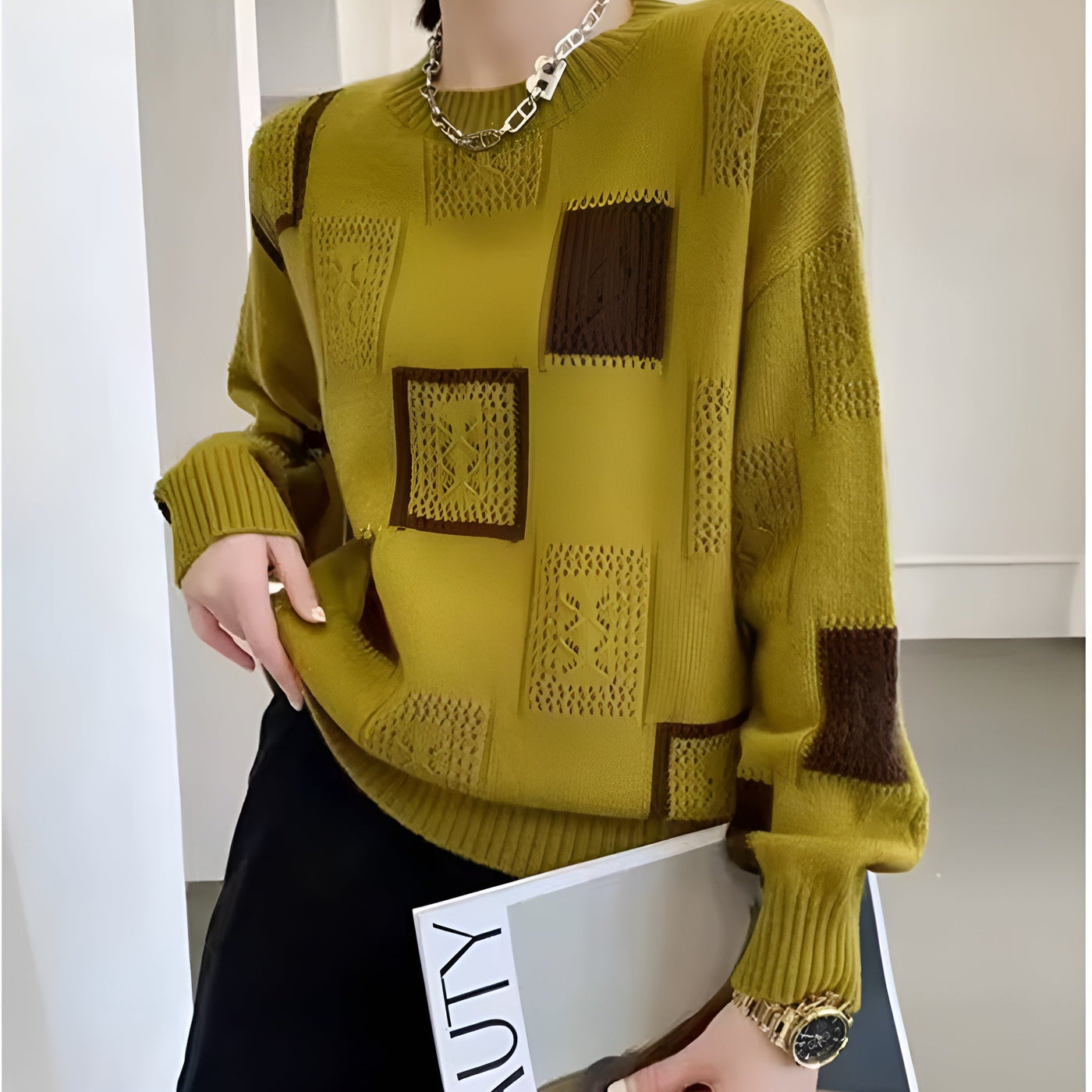 Cassidy | Geometric Knit Sweater