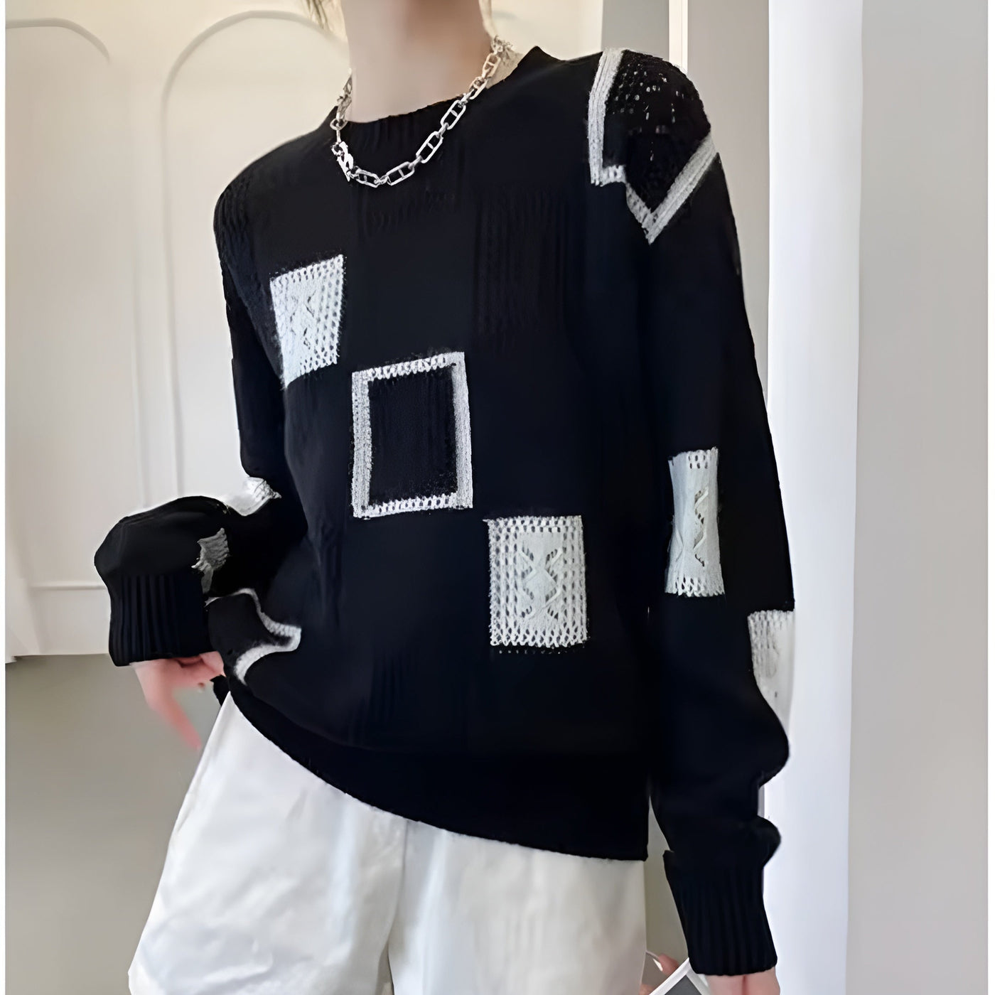 Cassidy | Geometric Knit Sweater