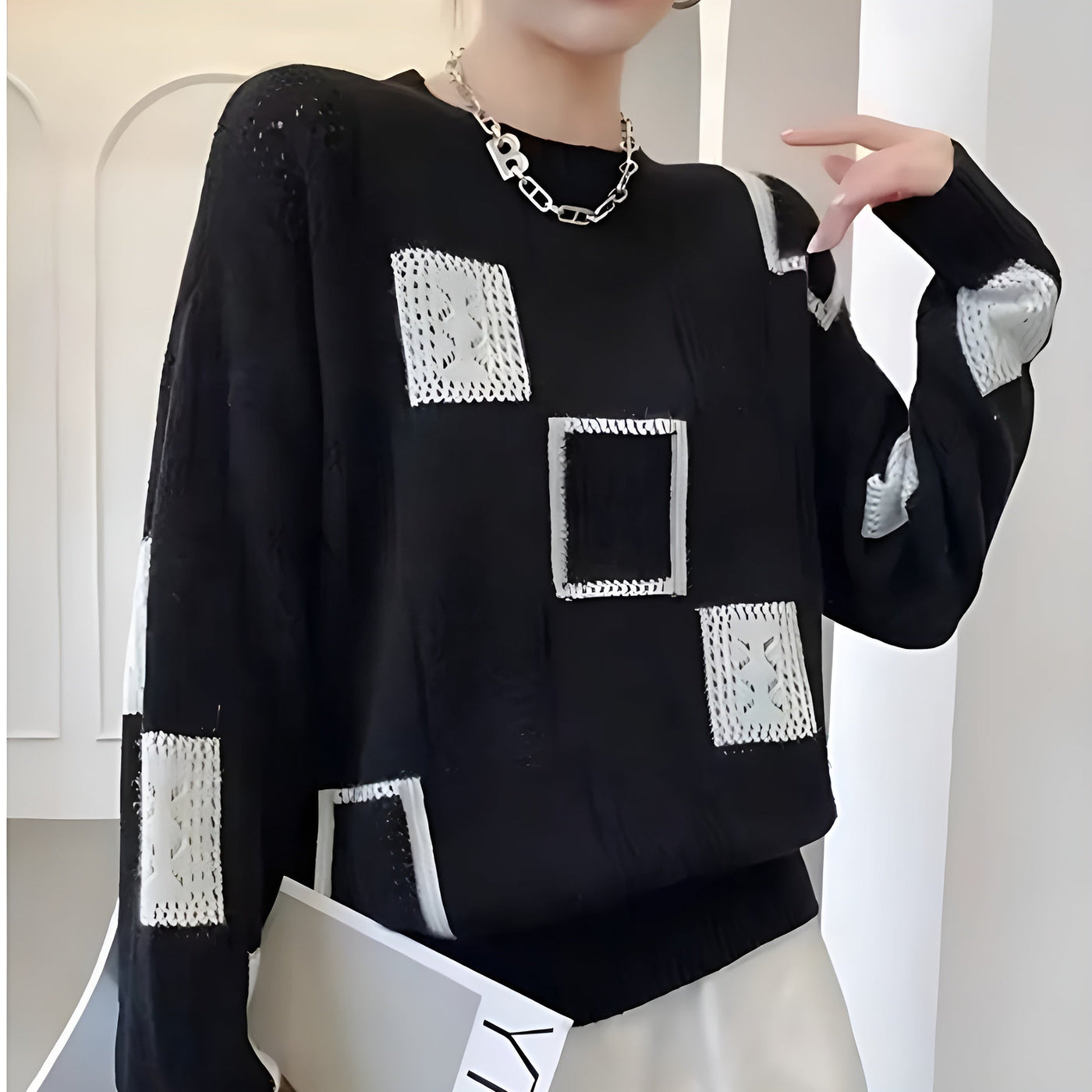 Cassidy | Geometric Knit Sweater
