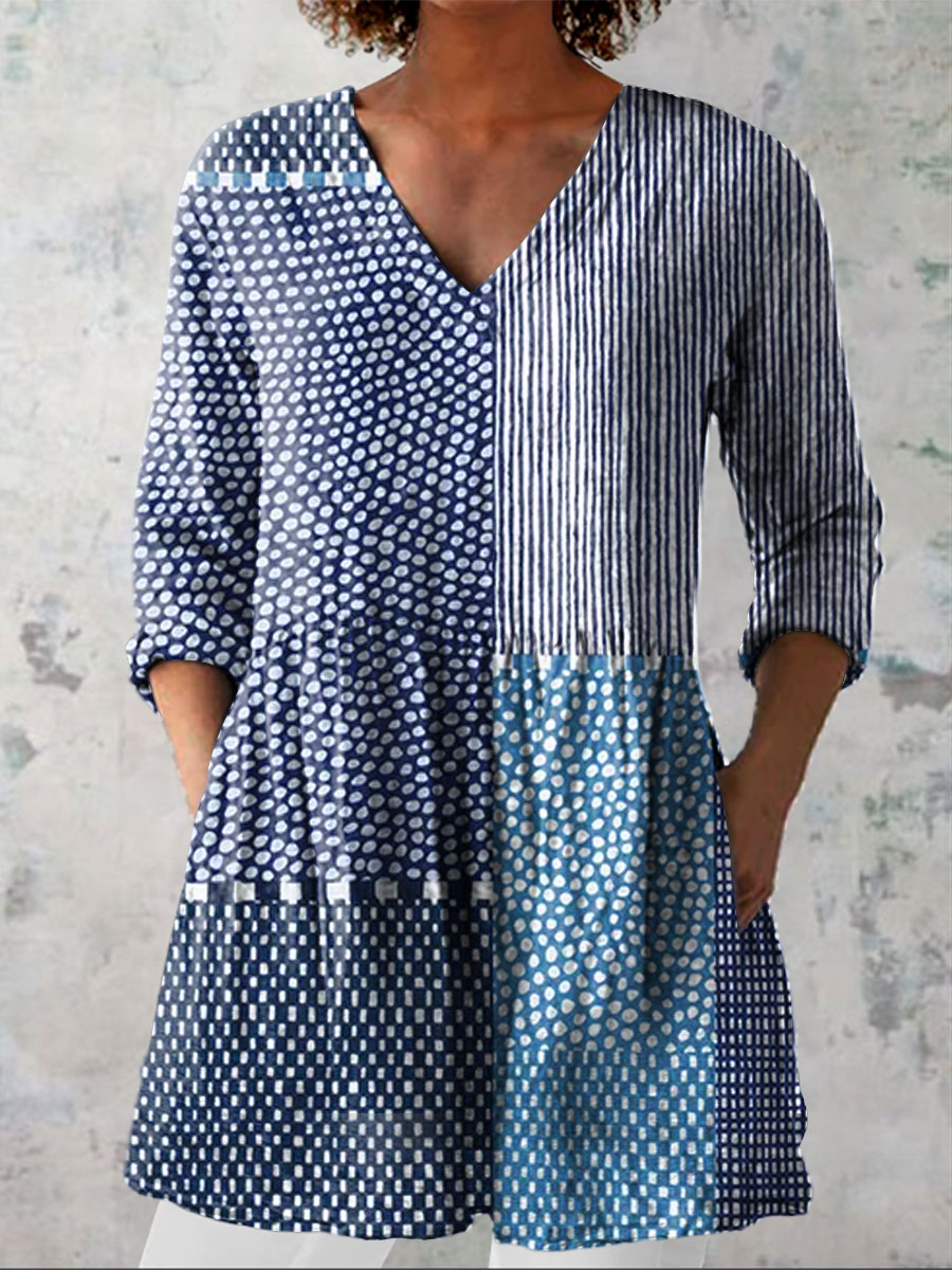 Fiorine | Indigo Patch Blouse