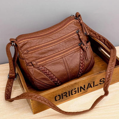Astrid | Braided Detail Leather Crossbody