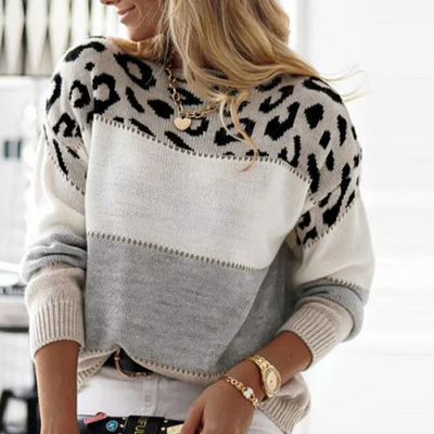 Wynn | Color-Blocked Leopard Print Sweater