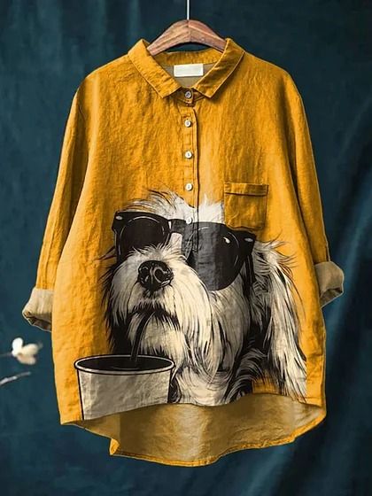 Esme | Dog Print Casual Shirt