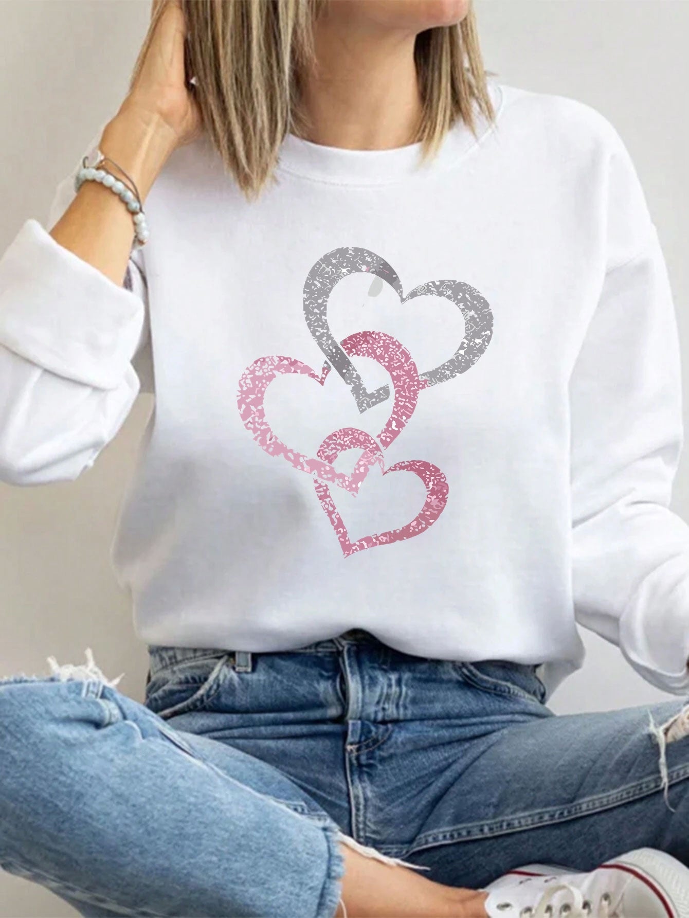 Florence | Heart Print Sweater