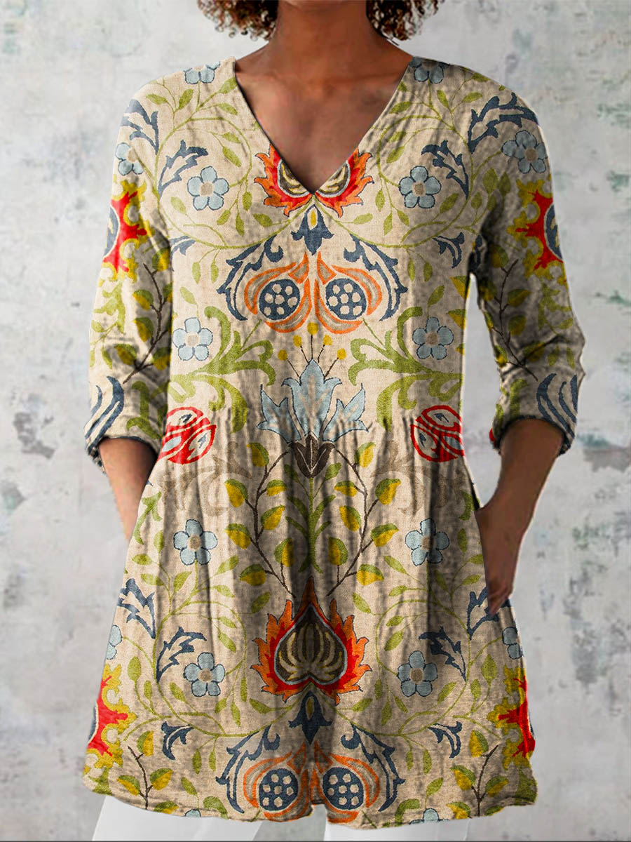 Freja | Artistic Floral Blouse