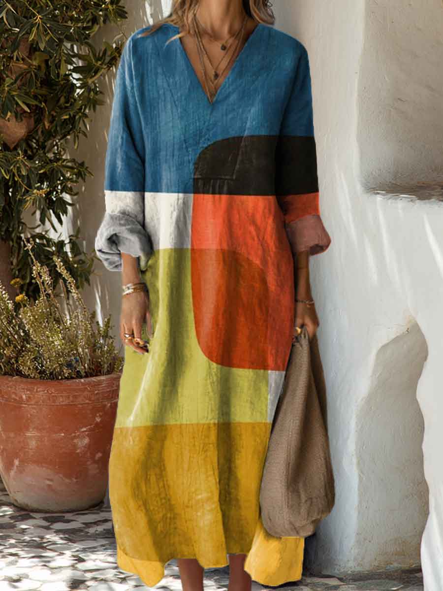 Freja | Artistic Colorblock Dress