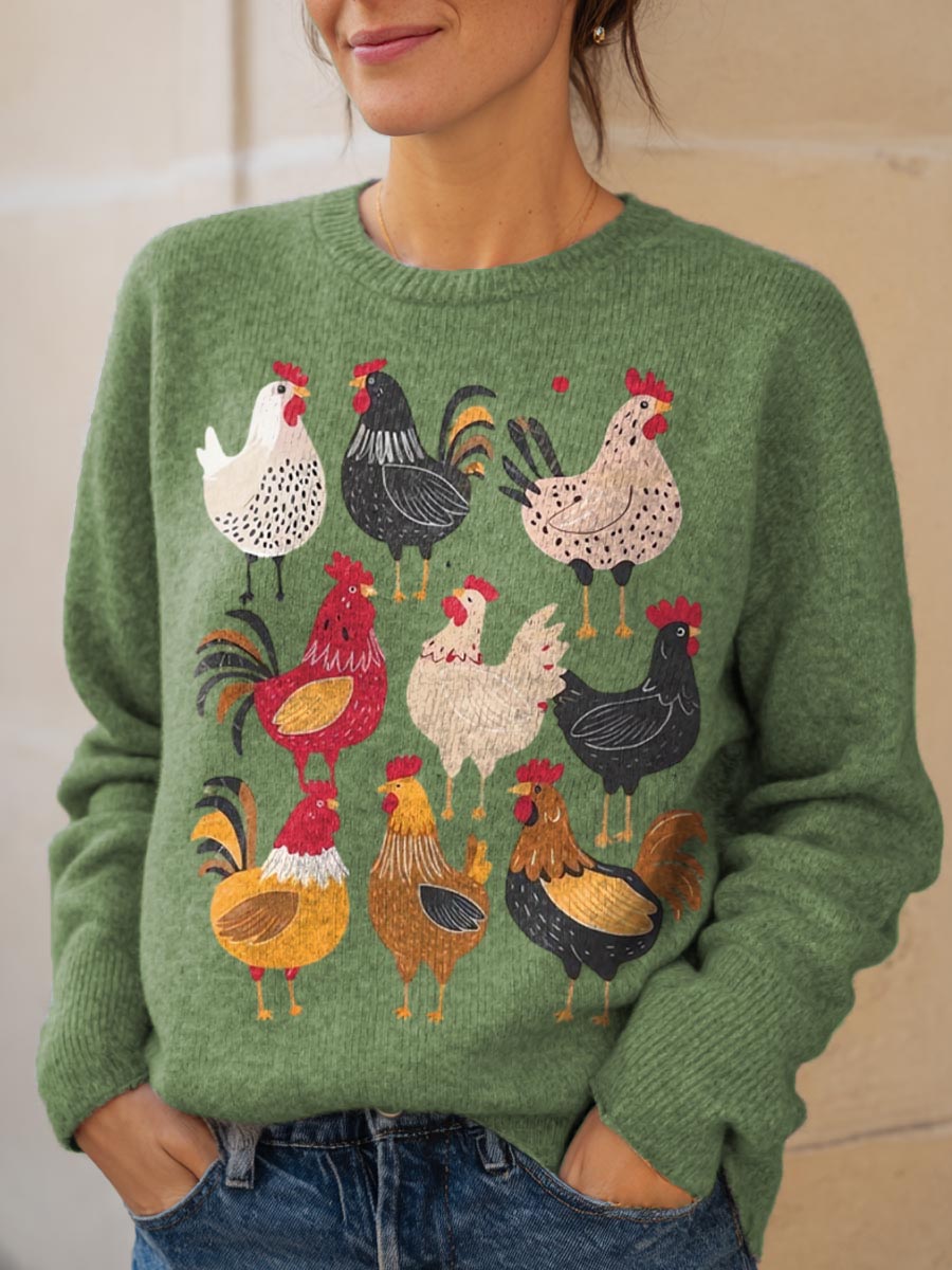 Brooke | Chicken Embroidered Sweater