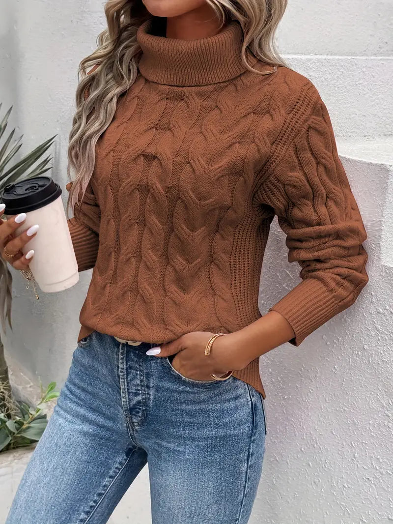 Fanny | Cable Knit Turtleneck Sweater