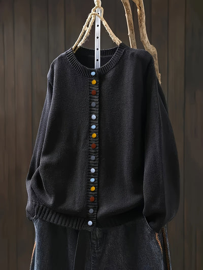 Amelia| Playful Button Sweater